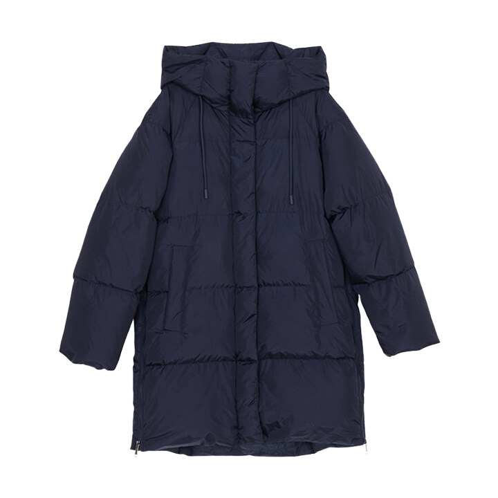 막스마라 25FW NEWBEMBO 사이드집업 후드패딩 점퍼 네이비 2525496021 025 - Max Mara