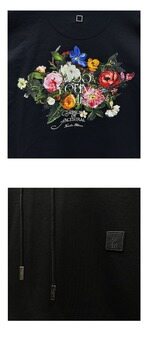 [우영미] 플라워 백로고 후드 티셔츠 블랙 남성 후드 W253TS36723B / TTA 썸네일 3