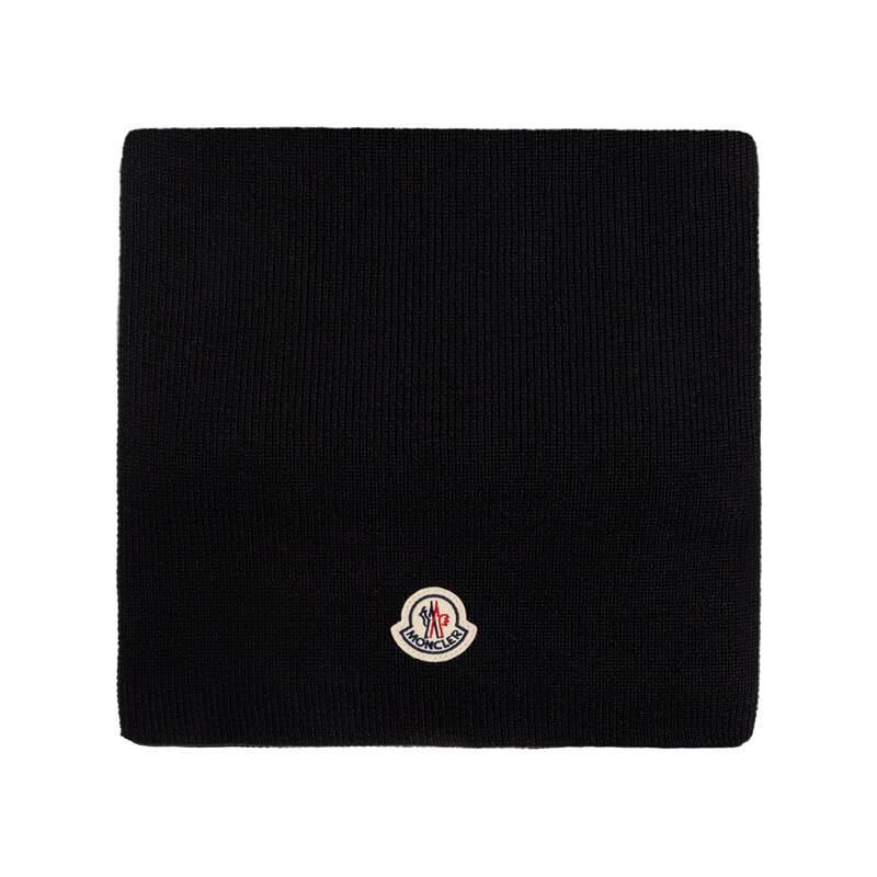 25FW 로고 패치 울 머플러 블랙 3C000 18 A9342 999 - Moncler