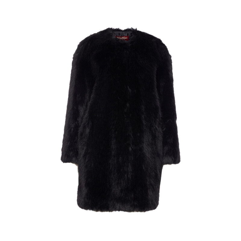 25FW 에로스 EROS 퍼 라운드넥 코트 펄 블랙 2526456012 003 - Max Mara