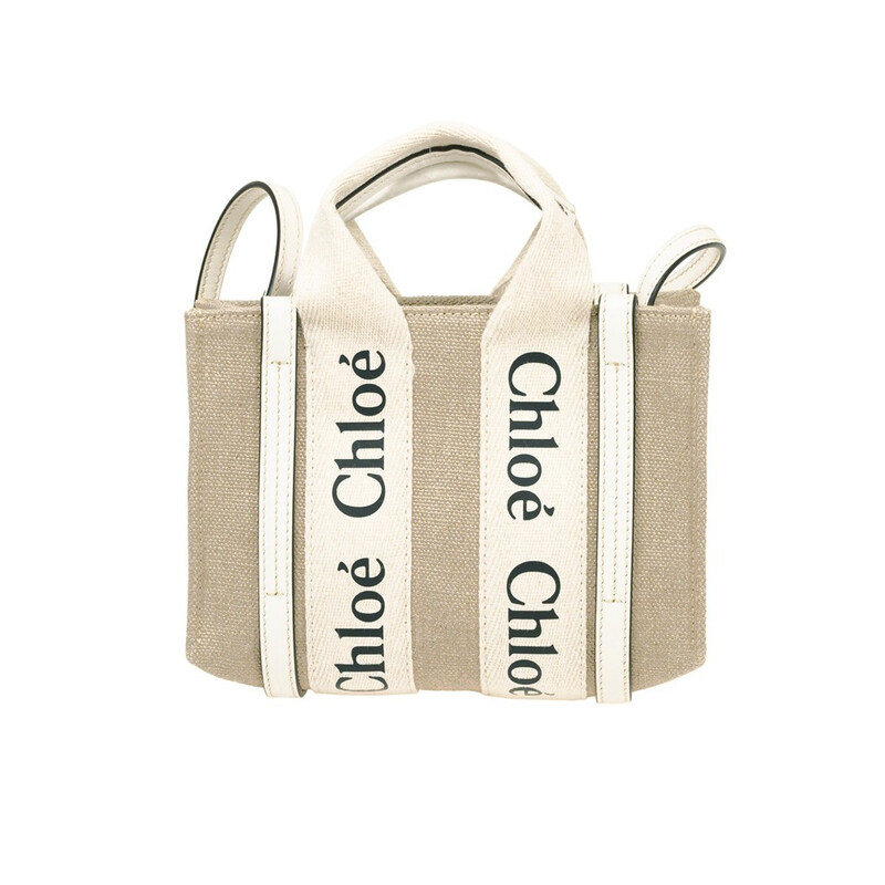 26SS 우디 미니 토트백 화이트 CHC22AP237I26 101 - Chloe