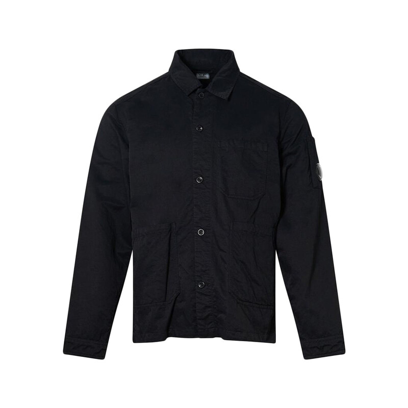 25FW 렌즈 와펜 가먼트다이 셔츠자켓 블랙 19CMOS079A 110201G 999 - CP company