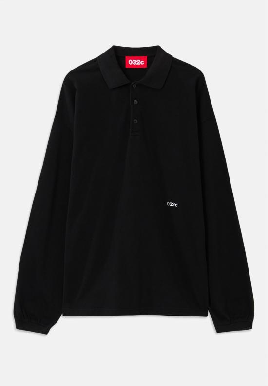 25FW 032C 폴로 티셔츠 32CU252PRTL048BK WASHED BLACK DOM - 032c