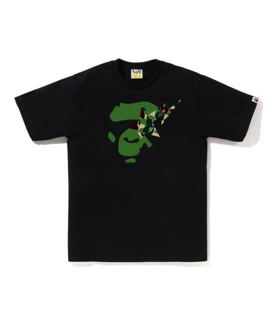 베이프 반팔 티셔츠 001TEL301009MBK0 BLACK GREEN DOM - Bape
