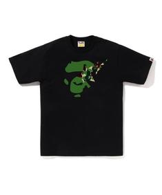 베이프 반팔 티셔츠 001TEL301009MBK0 BLACK GREEN DOM 썸네일 1