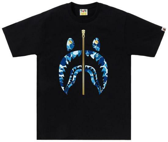 베이프 반팔 티셔츠 001TEL301008MBK9 BLACK BLUE DOM - Bape