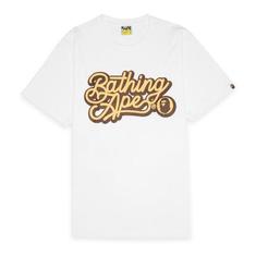 베이프 반팔 티셔츠 001TEL301055MWH7 WHITE BROWN DOM 썸네일 1