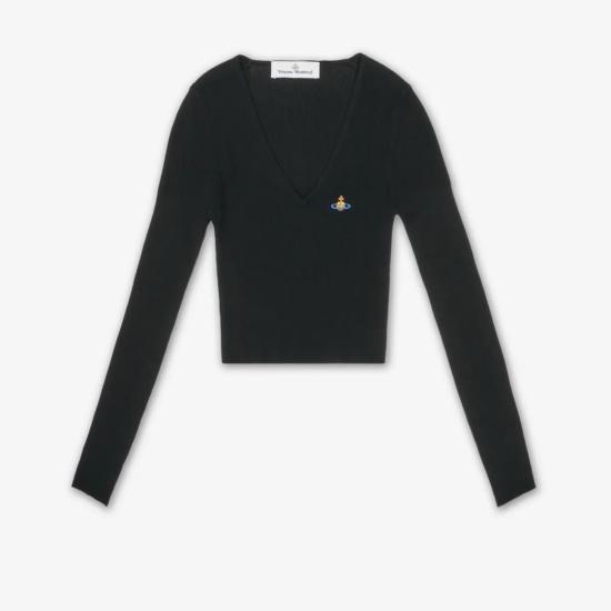 25SS 비비안웨스트우드 Bea 베아 크롭 V넥 가디건 1803004WY003FN401 DOM - Vivienne Westwood