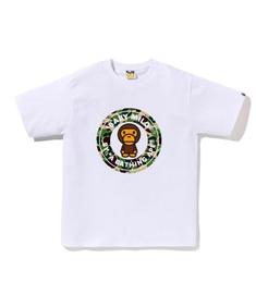 베이프 반팔 티셔츠 002TEL801003WH0 WHITE GREEN DOM 썸네일 1