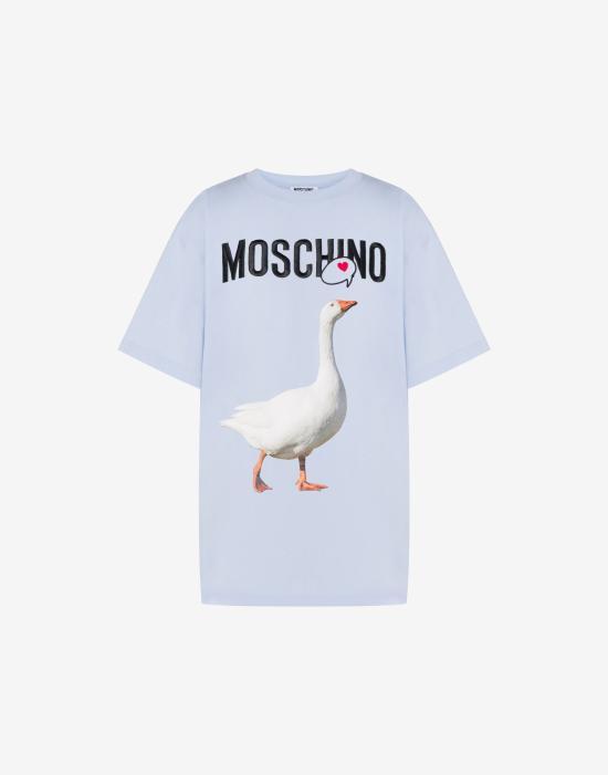 25FW 모스키노 반팔 티셔츠 AEF252D B07715441AEF1293 Blue DOM - Moschino