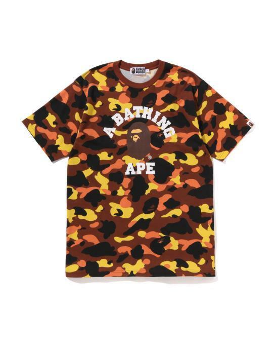 베이프 반팔 티셔츠 0ZXTEM008091PORX ORANGE DOM - Bape