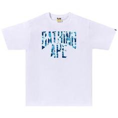 베이프 반팔 티셔츠 001TEL301011MWH9 WHITE BLUE DOM 썸네일 1