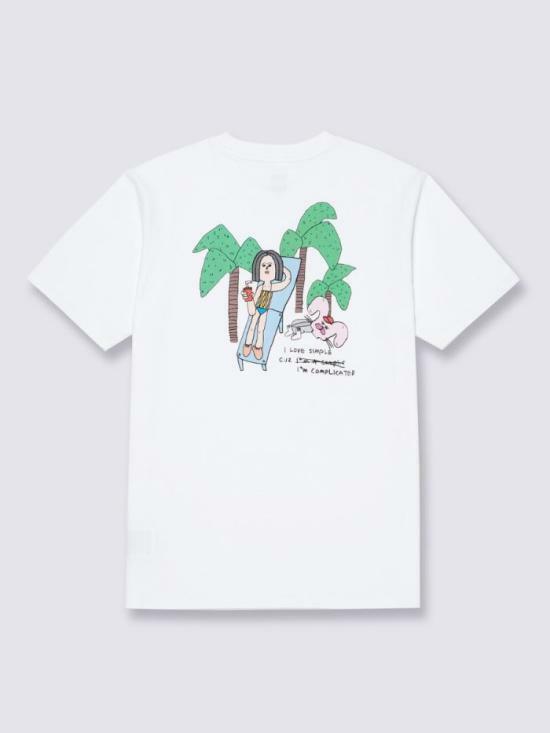 반스 반팔 티셔츠 VN000QF6WHT1 DOM - Vans