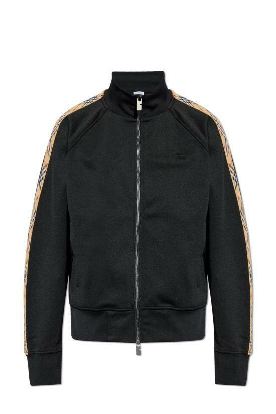 25FW 버버리 체크 트림 코튼 블렌드 트랙 자켓 8110563 DOM - Burberry