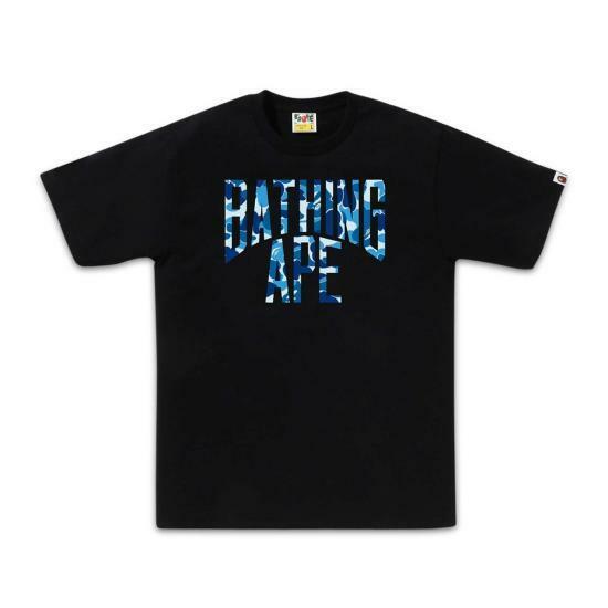베이프 반팔 티셔츠 001TEL301011MBK9 BLACK BLUE DOM - Bape