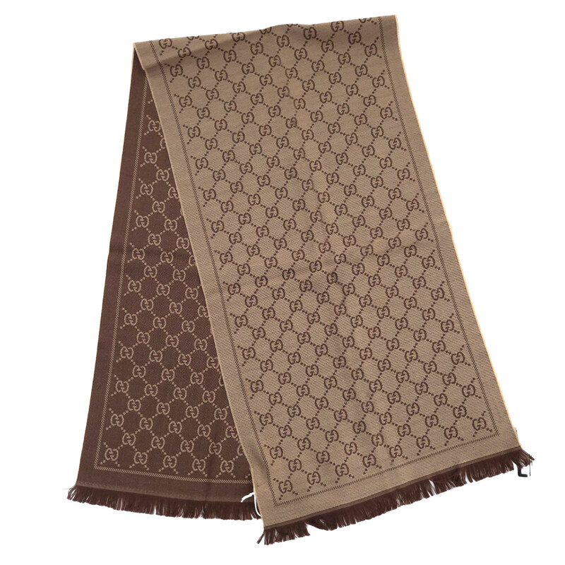 26SS 구찌 GG 자카드 울 머플러 스카프 목도리 브라운 133483 3G200 2764 - Gucci