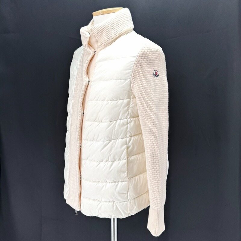 몽클레어 트리콧 여성 니트패딩 아이보리 - Moncler
