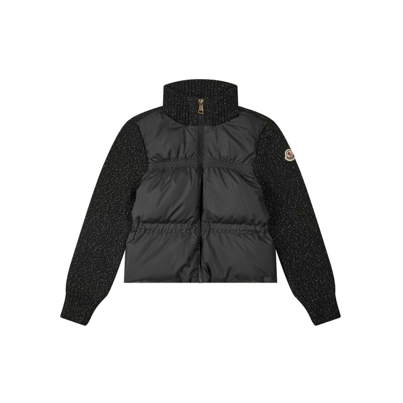 키즈 여성 로고 패치 믹스 패딩자켓 블랙 9B000 11 M8258 999 - Moncler