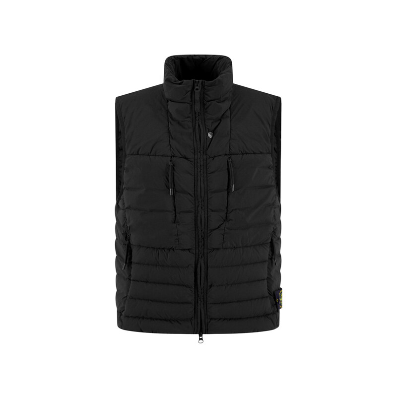 25FW 와펜 패치 심리스 터널 나일론 패딩조끼 블랙 K2S15 G100004 S0183 V0029 - Stone Island