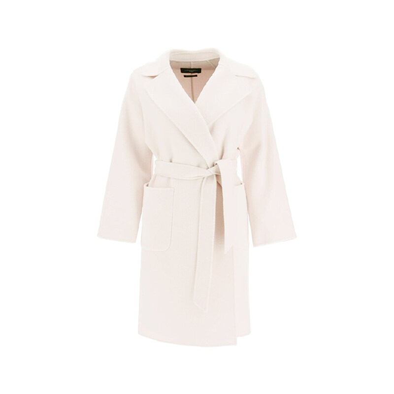 14주년 로보 ROVO 벨티드 울 코트 핑크아이보리 50160329 064 - Max Mara