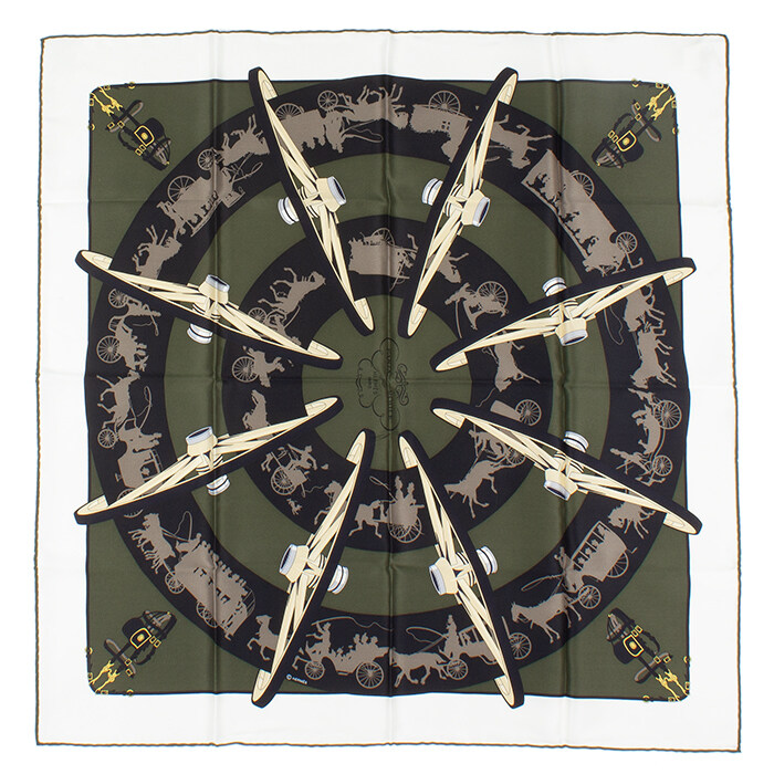 에르메스 Paris Qui Roule scarf 70 실크 스카프 H981167S 06 - Hermes