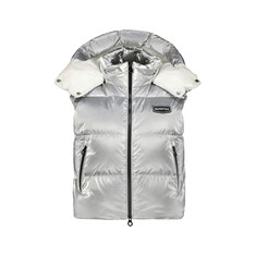 듀베티카 25FW EPIPOLI SILVER 로고 패치 후드 패딩 조끼 실버 VDDV25235K0001 SIL 썸네일 1