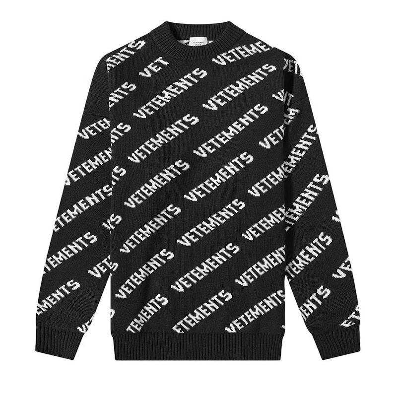 베트멍 남성 니트 베트멍 멀티 로고 울 니트 UA53KN300B - Vetements