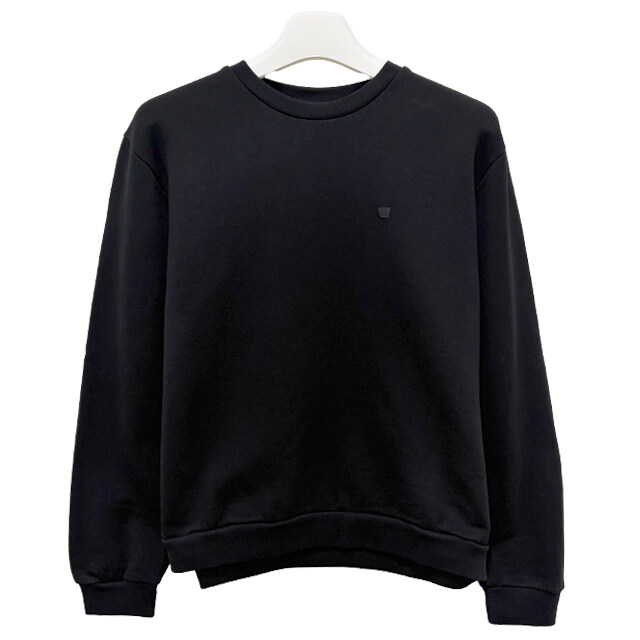 압구정 더팩토리 26SS 아크네 페이스 로고 오가닉 코튼 맨투맨 블랙 (CI0187 900) - Acne Studios