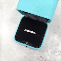 [럭스유] (새상품) 티파니앤코 다이아 3P 플래티늄 밴드 링 6.5호 3mm 썸네일 4