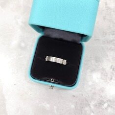 [럭스유] (새상품) 티파니앤코 다이아 3P 플래티늄 밴드 링 7호 4mm 썸네일 5