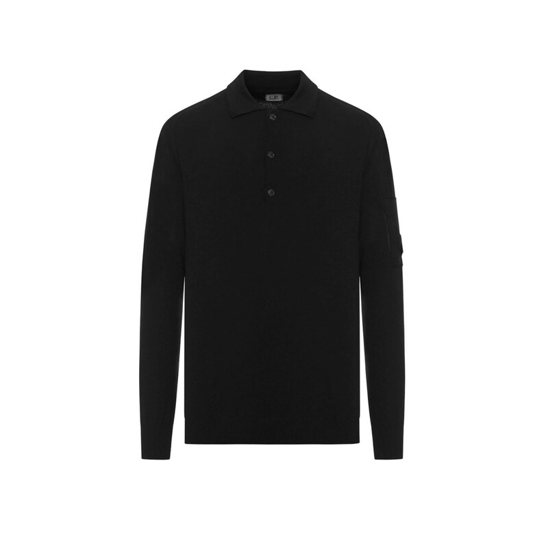 CP 25FW 렌즈 와펜 폴로 니트 블랙 19CMKN038A 005528A 999 - CP company