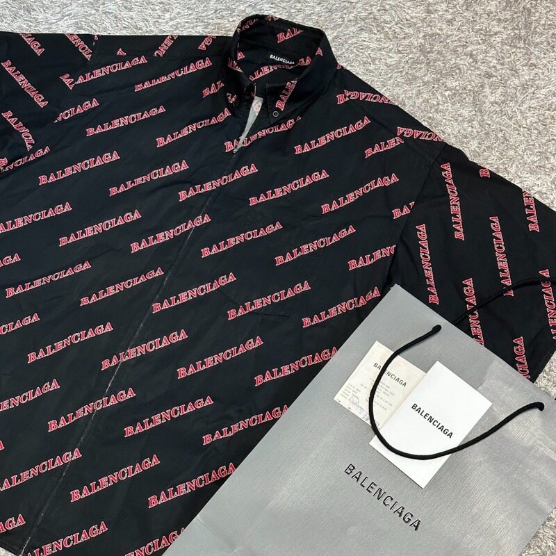 발렌시아가 멀티로고 집업 오버셔츠 - Balenciaga