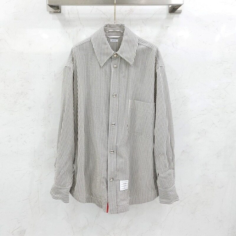 [럭스유] (새상품) 1 / 톰브라운 울 시어서커 스트라이프 셔츠 자켓 MJO165E - Thom Browne