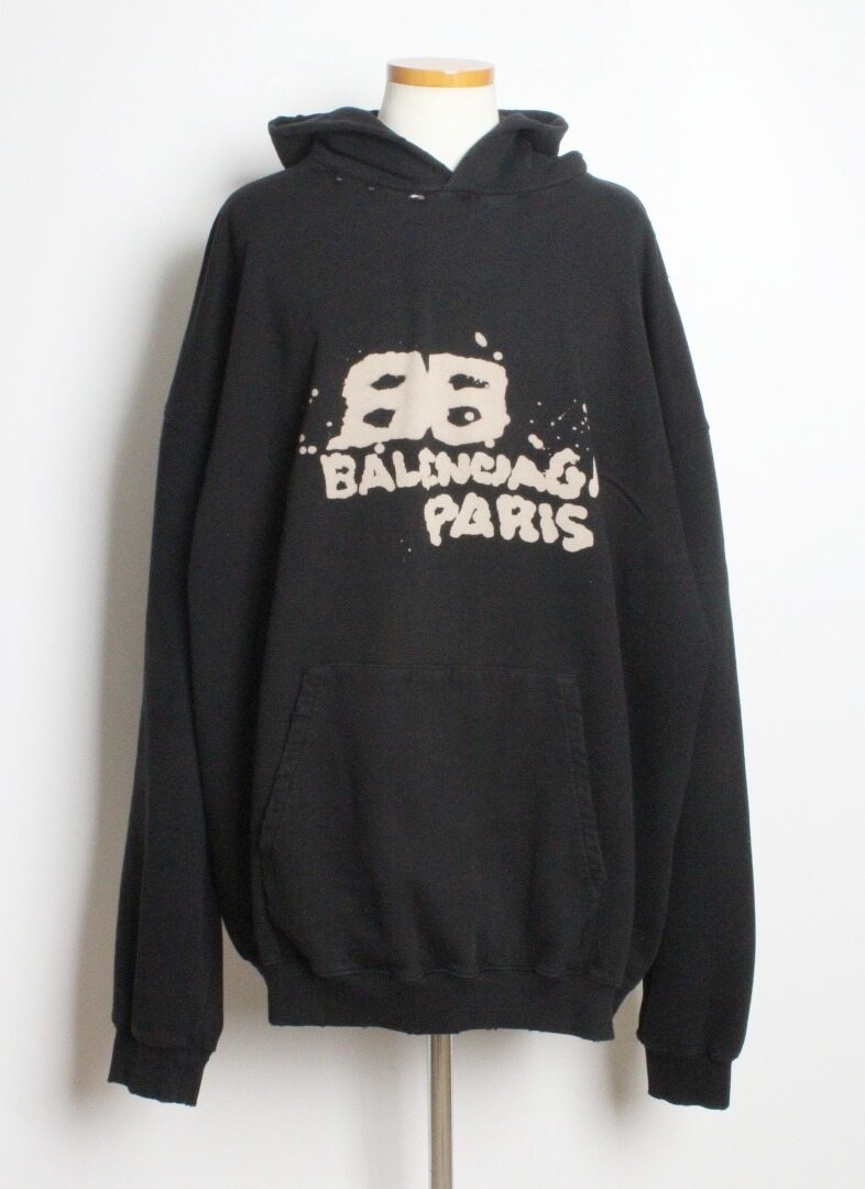발렌시아가 핸드 드로운 BB 후드 티셔츠 XL(110~) - Balenciaga