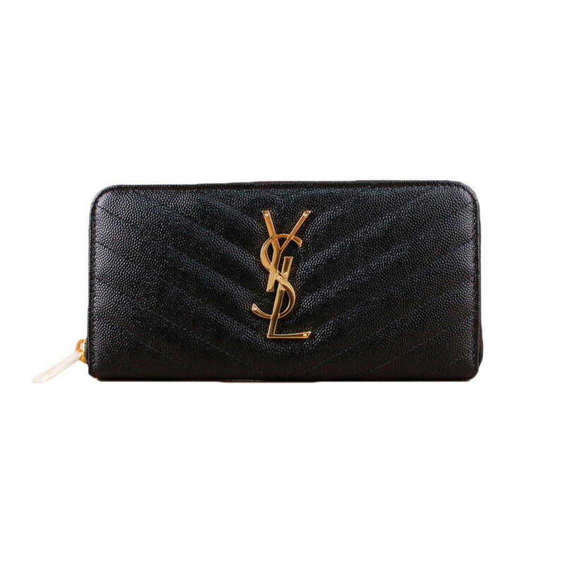생로랑 모노그램 지퍼장지갑 블랙 금장 358094 BOW01 1000 - Saint Laurent