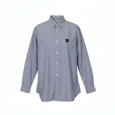 꼼데가르송 블루 스트라이프 블랙하트 남성 캐주얼 셔츠 AXB0180511 썸네일 3
