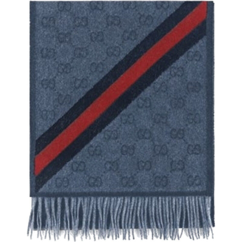 구찌 GG 웹 울 머플러 570603 3G200 4068 미드나잇블루 [국내발송] - Gucci