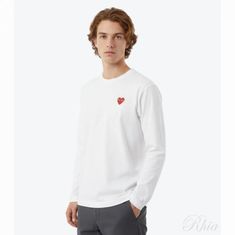 꼼데가르송 26SS 레드하트 와펜 긴팔티 AX T118 051 2 P1T118 AZ 썸네일 1