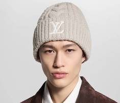 [백화점 풀셋] 내일도착 루이비통 남자 온리 LV 미니 케이블 비니 모자 LM5257A 썸네일 6