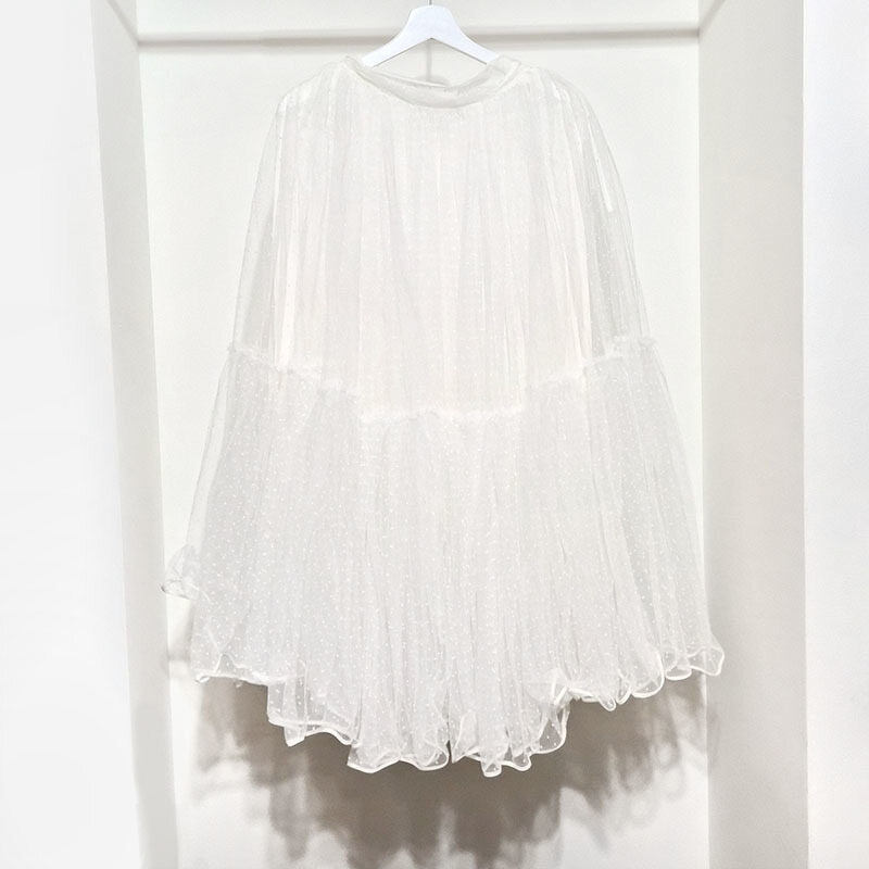 크리스찬 디올 도티드 튤 플레어 미디 스커트 L426897 - Christian Dior
