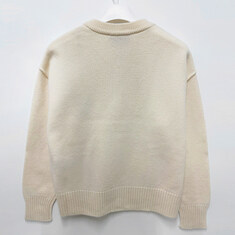 논현 더팩토리 26SS 아미 하트 로고 펠트 메리노 울 가디건 오프 화이트 블랙 (UKC368 018 151) 썸네일 1