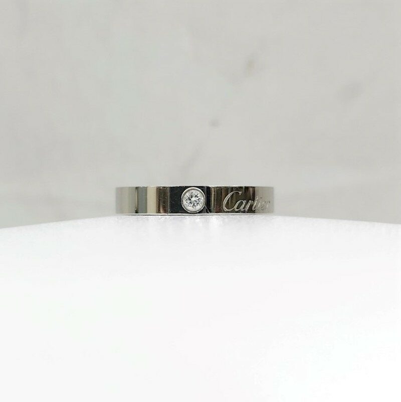 [럭스유] 까르띠에 다이아 1P C 드 까르띠에 플래티늄 웨딩링 47호 4mm - Cartier