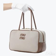 미우미우 캔버스 가죽 보 백 5BB163 ACRN F062F 썸네일 1