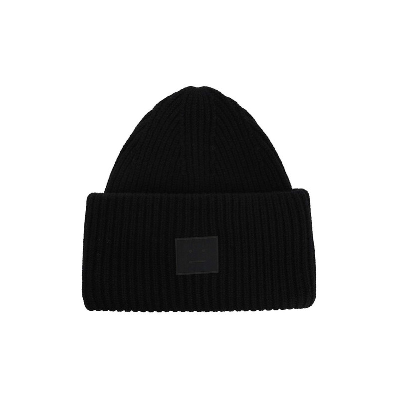 25FW 라지 페이스 패치 울 비니 블랙 C40424 900 - Acne Studios