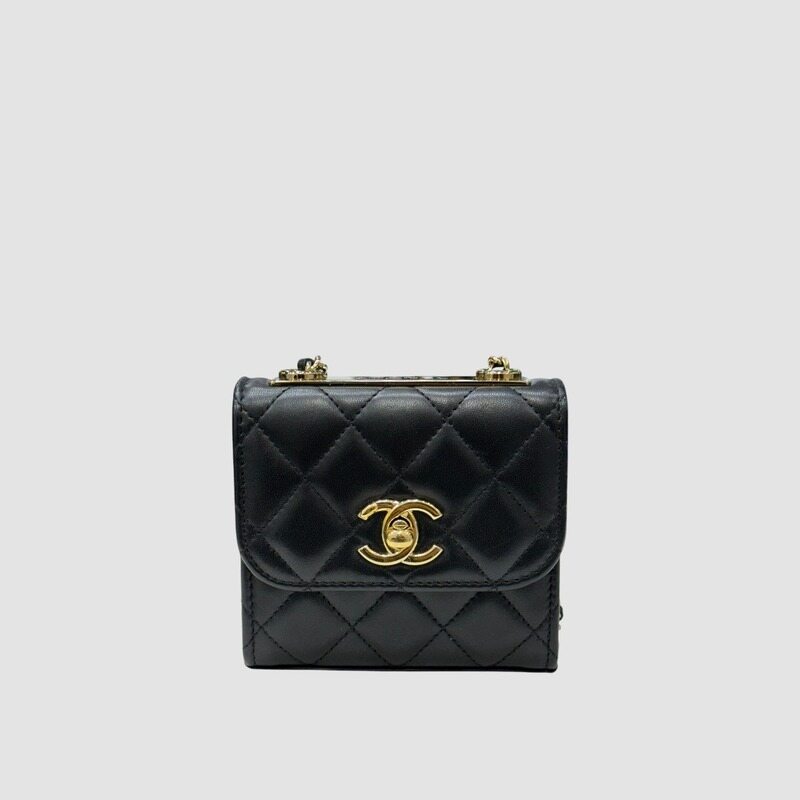  샤넬 트렌디 CC 미니 체인백 램스킨 블랙 금장 A81633 31번대  - Chanel