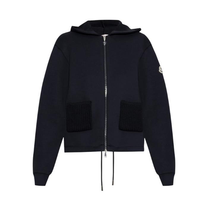 몽클레어 니트 디테일 코튼 집업 후디 네이비 8G00002 89B0Q 778 - Moncler