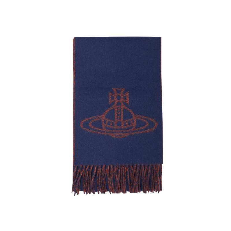 25FW ORB 싱글 투톤 머플러 블루 81030006 W00ZH K410 - Vivienne Westwood
