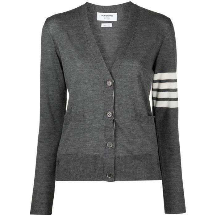[국내발송] 톰브라운 4바 메리노 울 여성 가디건 다크그레이 FKC334A Y1014 035 - Thom Browne