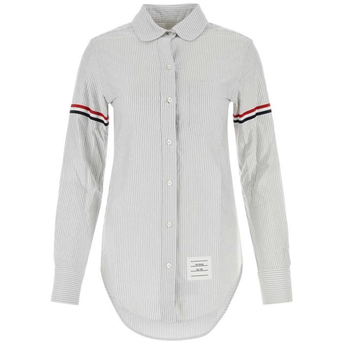 [국내발송] 톰브라운 RWB 암밴딩 옥스포드 셔츠 그레이 FLL019E 00098 035 - Thom Browne