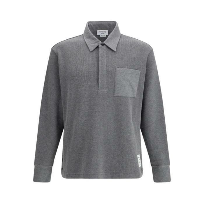 [국내발송] 톰브라운 4바 럭비 폴로 티셔츠 그레이 MJP233A J0114 035 - Thom Browne